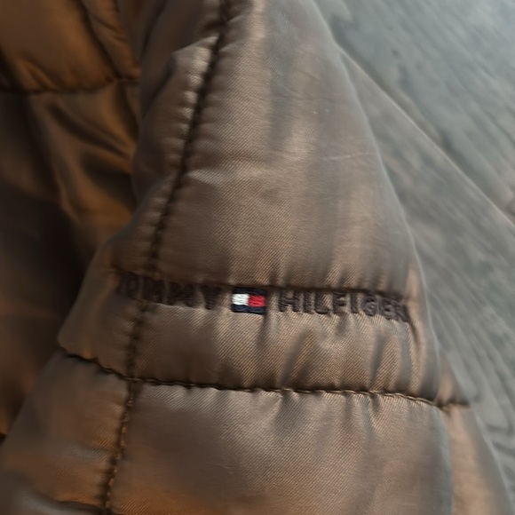 Tommy Hilfiger tan brown bumper puffer jacket Sz S - Picture 7 of 15